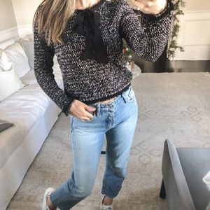 Zara Knit Boucle Tweed Sweater w Chanel Vibes Sz M